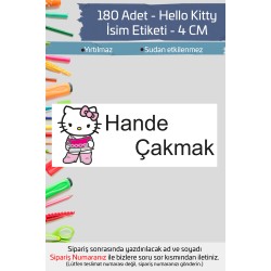 Hello Kitty İsme Özel Okul Etiketi Kalem Defter Etiketi İsim Yazılabilen Sticker Etiket 180 Adet P3