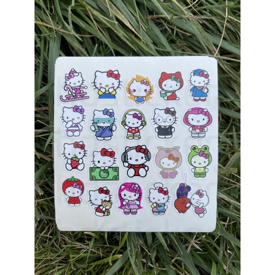 Hello Kitty ve Arkadaşları 113 Adet Bullet Journal - Ajanda - Planner - Laptop Sticker Seti Mini