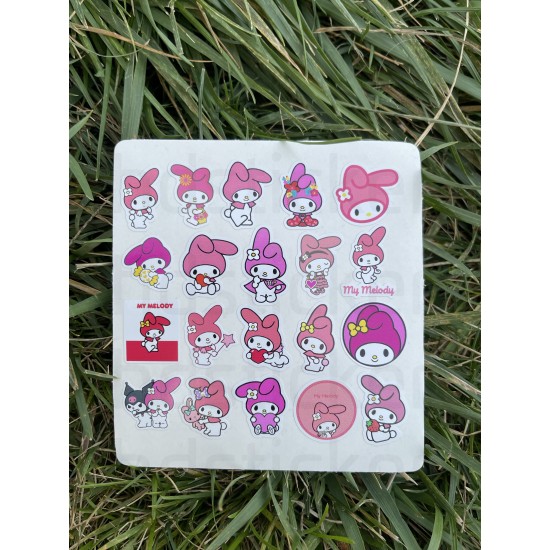 Hello Kitty ve Arkadaşları Kuromi My Melody Cinnamoroll Keroppi Badtz-Maru 113 Adet Bullet Journal - Ajanda - Planner - Laptop Sticker Seti Mini