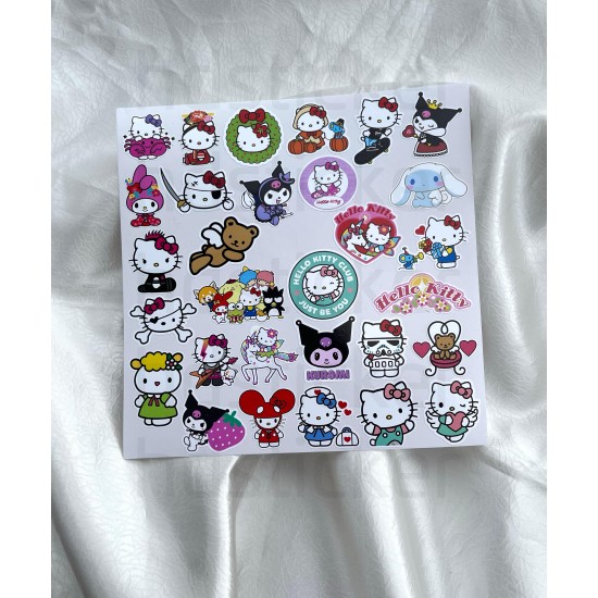 Hello Kitty Ve Arkadaşları Kuromi My Melody Cinnamoroll 60 Adet Bullet Journal Etiket Sticker Seti