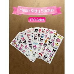 Hello Kitty Ve Arkadaşları Kuromi My Melody Cinnamoroll 130 Adet Bullet Journal Etiket Sticker Seti