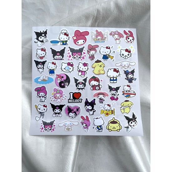 Hello Kitty ve Arkadaşları Bullet Journal - Ajanda - Planner - Laptop Sticker Seti Mini 130 Adet
