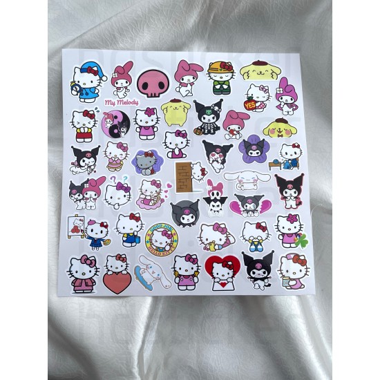 Hello Kitty Ve Arkadaşları Kuromi My Melody Cinnamoroll 130 Adet Bullet Journal Etiket Sticker Seti