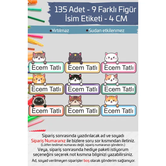 İsme Özel Okul Etiketi Kalem Defter Etiketi Özel İsim Yazılabilen Sticker Etiket 135 Adet P27 İsme Özel Okul Etiketi Kalem Defter Etiketi Özel İsim Yazılabilen Sticker Etiket 135 Adet P27