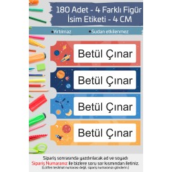 İsme Özel Okul Etiketi Kalem Defter Etiketi Özel İsim Yazılabilen Sticker Etiket 180 Adet P9