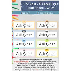 İsme Özel Okul Etiketi Kalem Defter Etiketi Özel İsim Yazılabilen Sticker Etiket 192 Adet P10