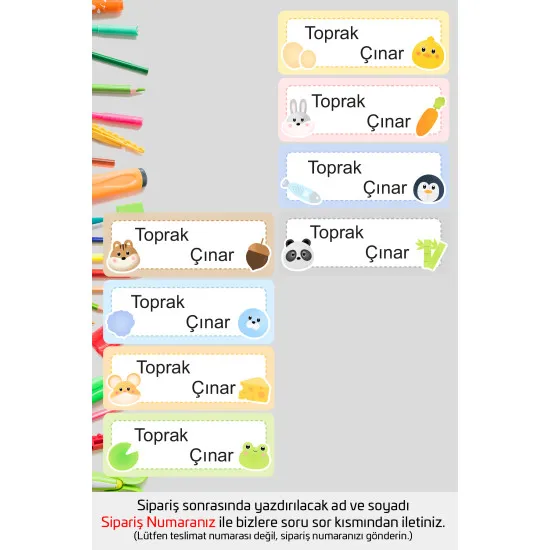 İsme Özel Okul Etiketi Kalem Defter Etiketi Özel İsim Yazılabilen Sticker Etiket 192 Adet P7 İsme Özel Okul Etiketi Kalem Defter Etiketi Özel İsim Yazılabilen Sticker Etiket 192 Adet P7