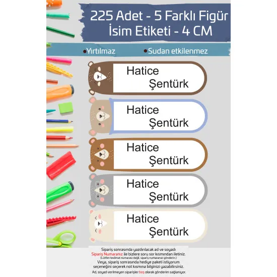 İsme Özel Okul Etiketi Kalem Defter Etiketi Özel İsim Yazılabilen Sticker Etiket 225 Adet P23 İsme Özel Okul Etiketi Kalem Defter Etiketi Özel İsim Yazılabilen Sticker Etiket 225 Adet P23