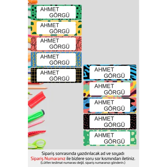 İsme Özel Okul Etiketi Kalem Defter Etiketi Özel İsim Yazılabilen Sticker Etiket 240 Adet P20 İsme Özel Okul Etiketi Kalem Defter Etiketi Özel İsim Yazılabilen Sticker Etiket 240 Adet P20