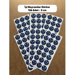 İyi Bayramlar Sticker 126 Adet 3 Cm Kargo Ambalaj Etiketi Hediyelik Paketleme İşletme Sticker
