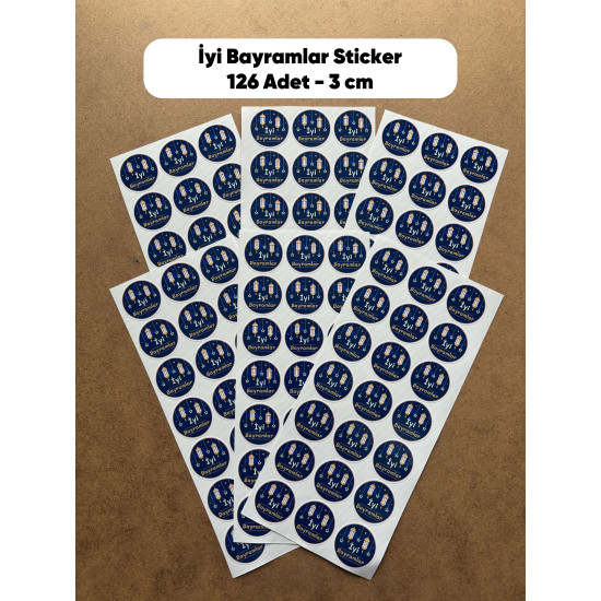 İyi Bayramlar Sticker 126 Adet 3 Cm Kargo Ambalaj Etiketi Hediyelik Paketleme İşletme Sticker İyi Bayramlar Sticker 126 Adet 3 Cm Kargo Ambalaj Etiketi Hediyelik Paketleme İşletme Sticker