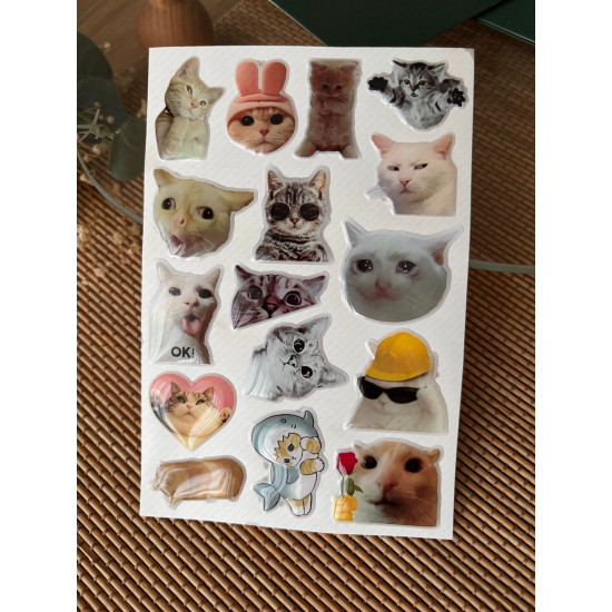 Kedi Premium 3D Görünümlü Göz Alıcı Parlak Kabartmalı Sticker Seti - Telefon Kılıfı Süsü, Etiket P2 Kedi Premium 3D Görünümlü Göz Alıcı Parlak Kabartmalı Sticker Seti - Telefon Kılıfı Süsü, Etiket P2