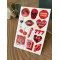 Kırmızı Premium 3D Görünümlü Göz Alıcı Parlak Kabartmalı Sticker Seti - Telefon Kılıfı Süsü, Etiket