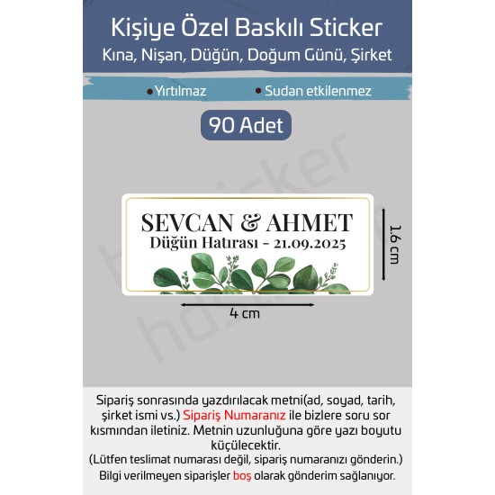 Kişiye Özel Kına Nişan Söz Nikah Düğün Sünnet Bride Bebek Firma Etiket Sticker Hediye Çikolata 12