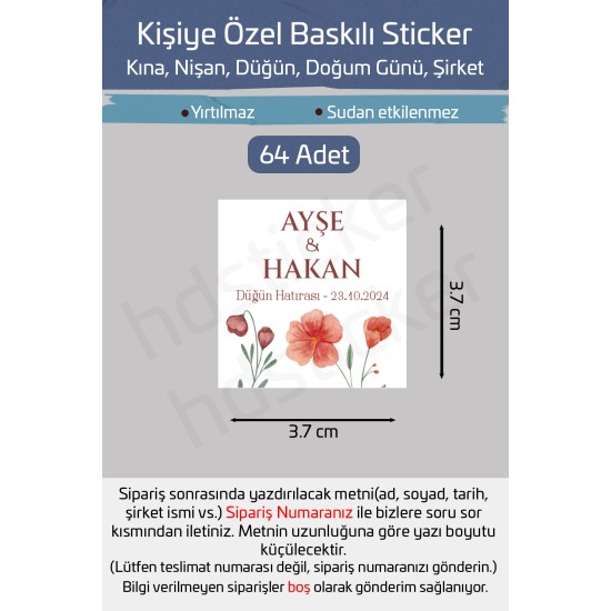 Kişiye Özel Kına Nişan Söz Nikah Düğün Sünnet Bride Bebek Firma Etiket Sticker Hediye Çikolata 18