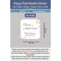 Kişiye Özel Kına Nişan Söz Nikah Düğün Sünnet Bride Bebek Firma Etiket Sticker Hediye Çikolata 20