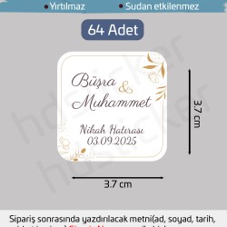 Kişiye Özel Kına Nişan Söz Nikah Düğün Sünnet Bride Bebek Firma Etiket Sticker Hediye Çikolata 20