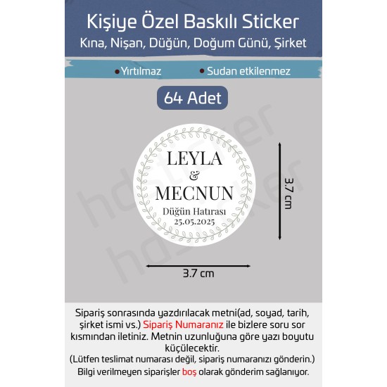 Kişiye Özel Kına Nişan Söz Nikah Düğün Sünnet Bride Bebek Firma Etiket Sticker Hediye Çikolata 23