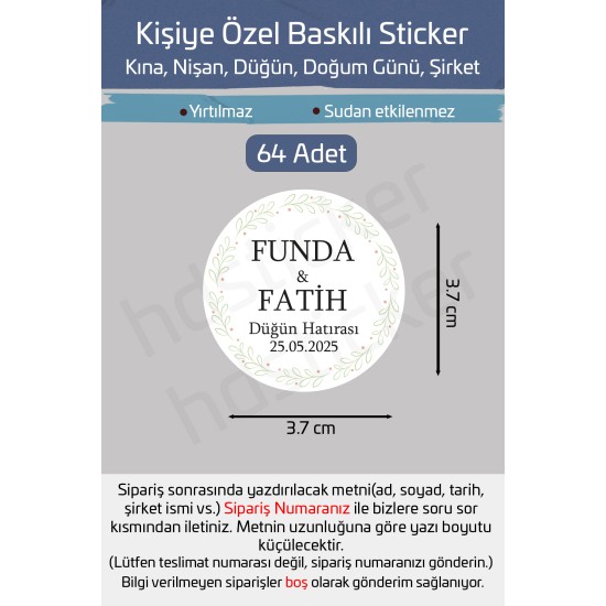 Kişiye Özel Kına Nişan Söz Nikah Düğün Sünnet Bride Bebek Firma Etiket Sticker Hediye Çikolata 26