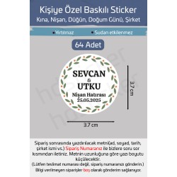 Kişiye Özel Kına Nişan Söz Nikah Düğün Sünnet Bride Bebek Firma Etiket Sticker Hediye Çikolata 28