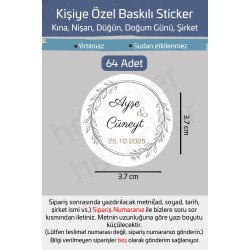 Kişiye Özel Kına Nişan Söz Nikah Düğün Sünnet Bride Bebek Firma Etiket Sticker Hediye Çikolata 40