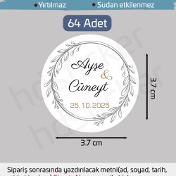 Kişiye Özel Kına Nişan Söz Nikah Düğün Sünnet Bride Bebek Firma Etiket Sticker Hediye Çikolata 40