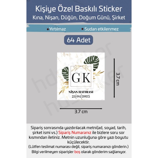 Kişiye Özel Kına Nişan Söz Nikah Düğün Sünnet Bride Bebek Firma Etiket Sticker Hediye Çikolata 44