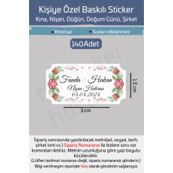 Kişiye Özel Kına Nişan Söz Nikah Düğün Sünnet Bride Bebek Firma Etiket Sticker Hediye Çikolata 46