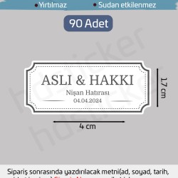 Kişiye Özel Kına Nişan Söz Nikah Düğün Sünnet Bride Bebek Firma Etiket Sticker Hediye Çikolata 47