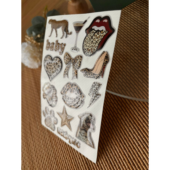 Leopar Premium 3D Görünümlü Göz Alıcı Parlak Kabartmalı Sticker Seti - Telefon Kılıfı Süsü, Etiket Leopar Premium 3D Görünümlü Göz Alıcı Parlak Kabartmalı Sticker Seti - Telefon Kılıfı Süsü, Etiket