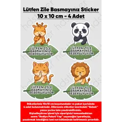 Lütfen Zile Basmayınız - Bebek Uyuyor Kişiye Özel Yazı Yazılabilir Kapı Duvar Zil Sticker Etiket