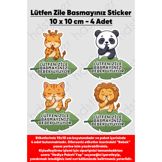 Lütfen Zile Basmayınız - Bebek Uyuyor Kişiye Özel Yazı Yazılabilir Kapı Duvar Zil Sticker Etiket Lütfen Zile Basmayınız - Bebek Uyuyor Kişiye Özel Yazı Yazılabilir Kapı Duvar Zil Sticker Etiket