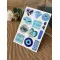 Mavi Premium 3D Görünümlü Göz Alıcı Parlak Kabartmalı Sticker Seti - Telefon Kılıfı Süsü, Etiket