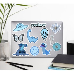 Vsco Mavi Temalı Motivasyon Ajanda Çıkartma Laptop Valiz Tablet Notebook Cute Etiket Sticker Seti P1