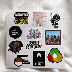 Mimar Architecture Sanat Temalı Laptop Notebook Tablet Etiket Sticker Set P1