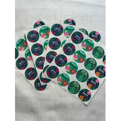 Mutlu Yıllar Yılbaşı Yeni Yıl Paketleme Ambalaj Temalı Sticker Seti Etiket 64 Adet 4 CM Paket 18