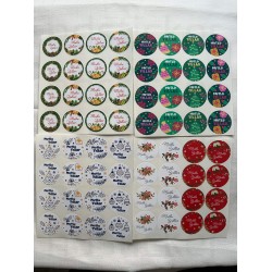 Mutlu Yıllar Yılbaşı Yeni Yıl Paketleme Ambalaj Temalı Sticker Seti Etiket 64 Adet 4 CM Paket 23