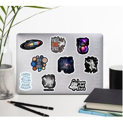 Nasa Uzay Astronot Temalı Laptop Notebook Tablet Etiket Sticker Set P2