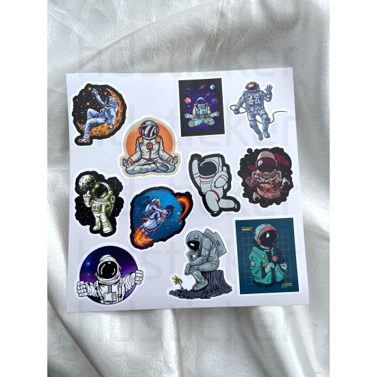 Nasa Uzay Astronot Temalı Laptop Notebook Tablet Etiket Sticker Set P5