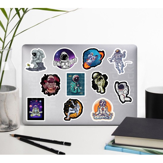 Nasa Uzay Astronot Temalı Laptop Notebook Tablet Etiket Sticker Set P5