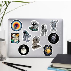 Nasa Uzay Astronot Temalı Laptop Notebook Tablet Etiket Sticker Set P6