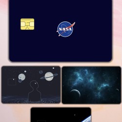 Nasa Uzay Temalı Kart Kaplama Sticker Kart Etiketi Paket 1 (4 Adet)