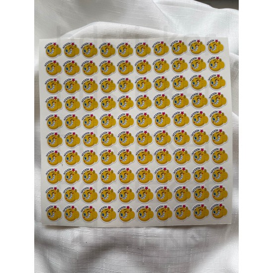 Öğretmenler İçin Uygun Aferin Yazılı Emoji Yıldız Etiket Sticker Seti 100 Adet 2 Cm P1