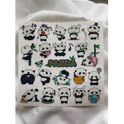 Sevimli Panda Hayvan Temalı Laptop Notebook Tablet Etiket Sticker Seti P1