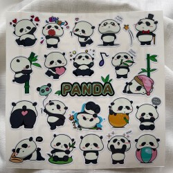 Sevimli Panda Hayvan Temalı Laptop Notebook Tablet Etiket Sticker Seti P1