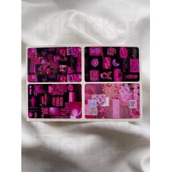 Pink Temalı Kart Kaplama Sticker Kart Etiketi Paket 1 (4 Adet)