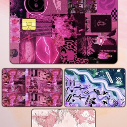 Pink Temalı Kart Kaplama Sticker Kart Etiketi Paket 2 (4 Adet)