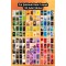 Pul Şeklinde Renk Temalı Defter Kitap Laptop Notebook Tablet Etiket Sticker Seti 120 Adet P1