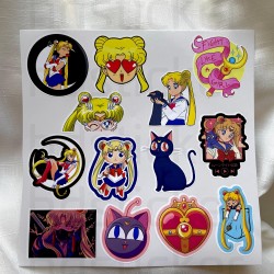 Sailor Moon - Ay Savaşçısı Anime Temalı Laptop Notebook Tablet Sticker Set P1