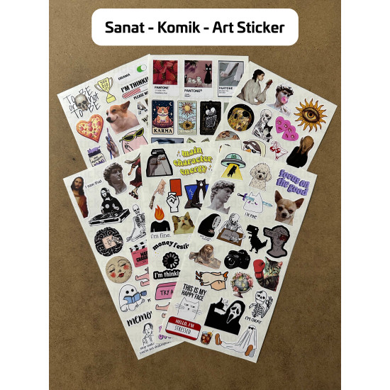 Sanat - Komik - Art - Mental Sticker Seti, Laptop, Notebook, Bullet Journal, Tablet, Defter, Etiket Sanat - Komik - Art - Mental Sticker Seti, Laptop, Notebook, Bullet Journal, Tablet, Defter, Etiket